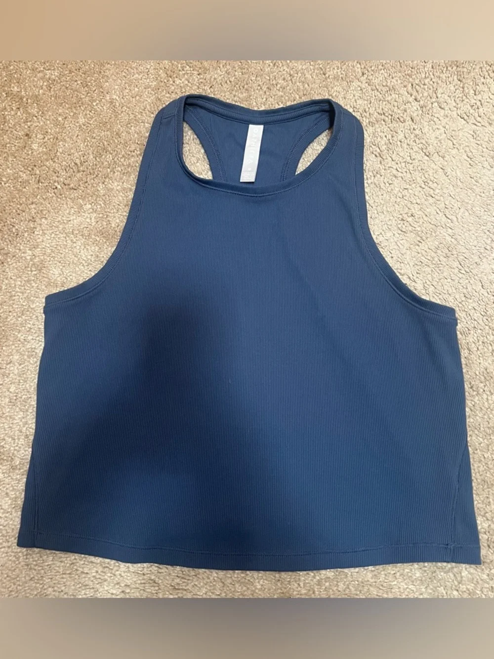 Athleta Salutation Ribbed Racerback Crop Tank - Picture 1 of 8